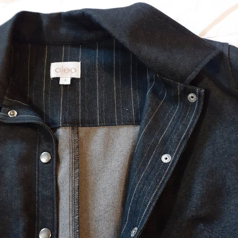 Cleo Jacket Black Denim Look Size 8